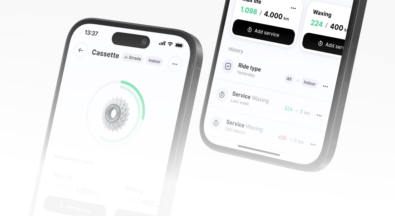 Bike component maintenance history log